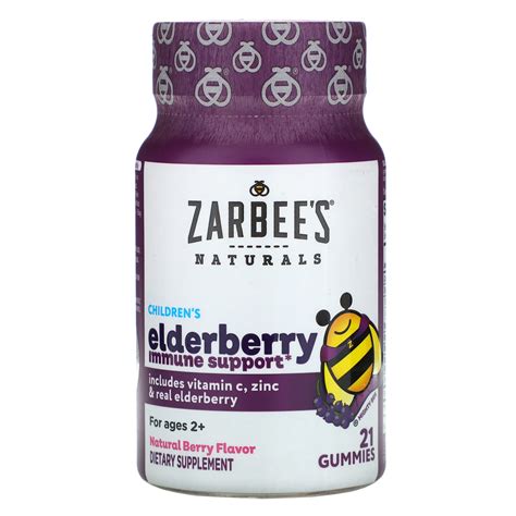 Zarbees Childrens Mighty Bee Elderberry Immune Support Natural