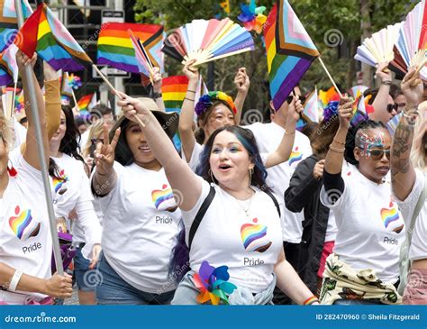 Participants In The Annual Gay Pride Parade In San Francisco Ca