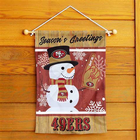 San Francisco 49ers Holiday Winter Snow Double Sided Garden Flag ...