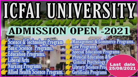 Icfai University Admission Programs 2021 Agartala Tripura Youtube