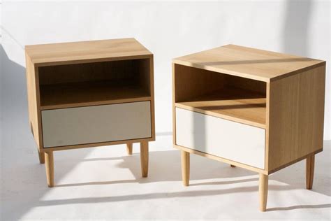 Mid Century Modern White Oak Nightstand For Sale at 1stdibs