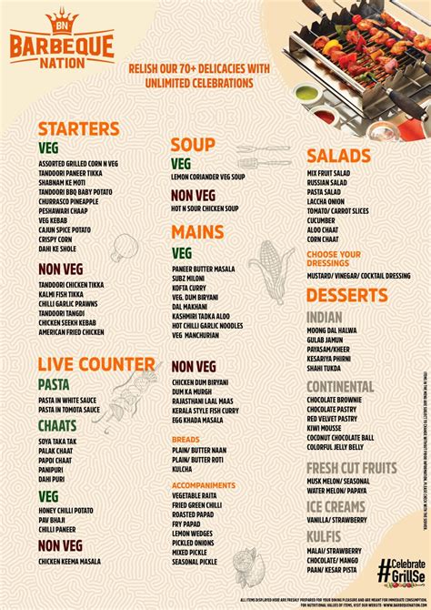 Barbeque Nation Menu Menu For Barbeque Nation Memnagar West