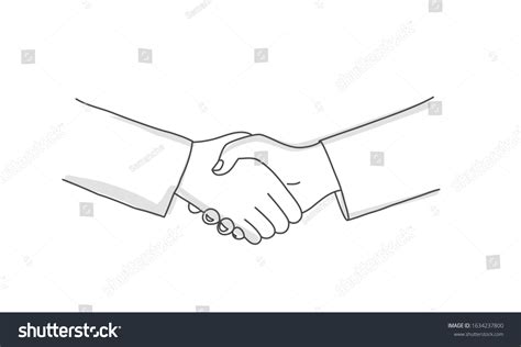 Business Handshake Line Drawing Vector Illustration Stock Vector ...