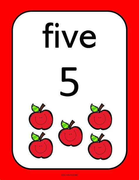 20 Printable Numbers Posters Happy Apple Numbers 1 20 Wall Charts Classroom Educational