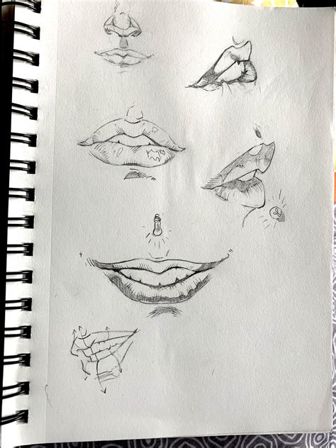 Lips with comic shading study, by me : r/drawing