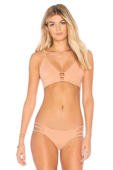 Dbrie Rubi Bikini Top In Nude Ribbed Revolve