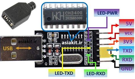 ماژول مبدل Usb به Ttl با تراشه Ch340g فروشگاه اینترنتی آسیا کیت