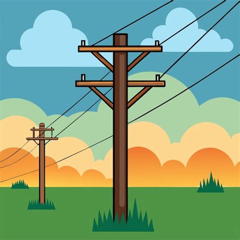 Electric pole clipart vector art and illustration | Premium AI ...