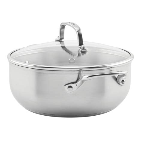 3 Ply Base Stainless Steel 4 Quart Casserole With Lid Potsandpans