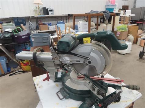 Masterforce Sliding Miter Saw on Stand with Casters - McSherry Auction ...