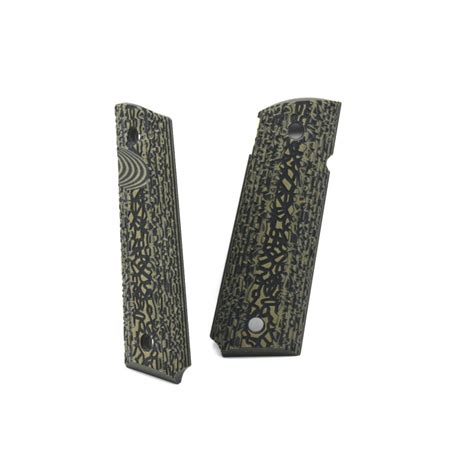 Lok grips G10 Grips for 1911 Mayhem OD GREEN BLACK