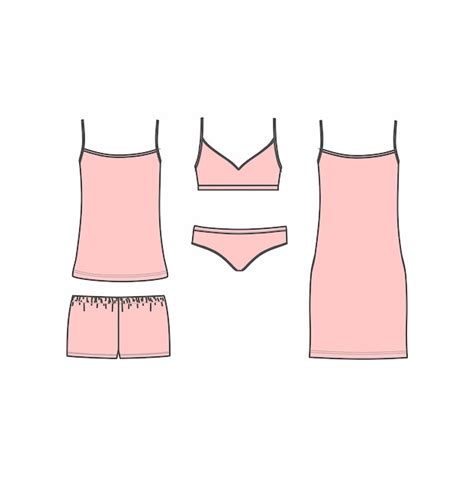 Premium Vector Panties And Bra Pajamas Home Clothes Set Of Lingerie