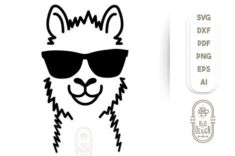 Llama Svg Cut File Lama Head Svg Illustration And Sunglasses 270500