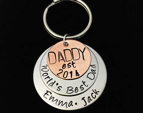 Custom Mixed Metal Key Chain For Dad Daddy Keychain Hero Any Man Can Be