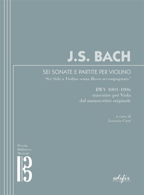 J S Bach Sei Sonate E Partite Per Violino Edizione Cartacea Edifir