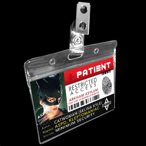 Arkham Asylum Name Badge Prison Id Cards Harley Quinn Cosplay Joker