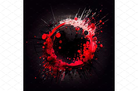 Red Paint Circle Splash Isolated On Illustrations Creative Market