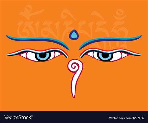 Buddha eyes or Wisdom eyes - religious symbol Vector Image