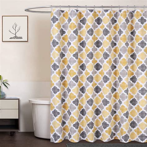 Caromio Fabric Shower Curtain Geometric Quatrefoil