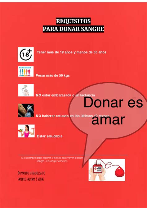 Infograma Requisitos Para Donar Sangre Inmunología General