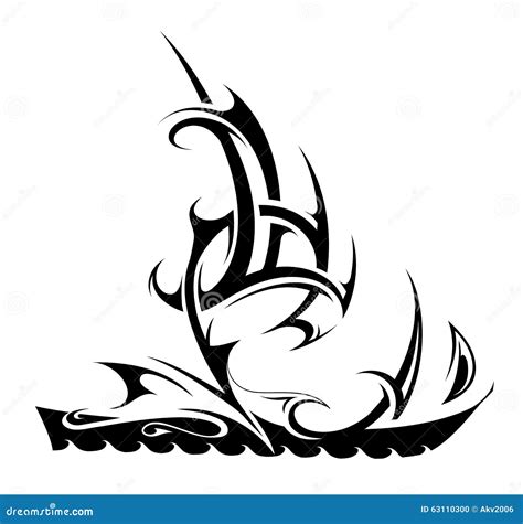 Ship tattoo shape stock vector. Illustration of symbol - 63110300