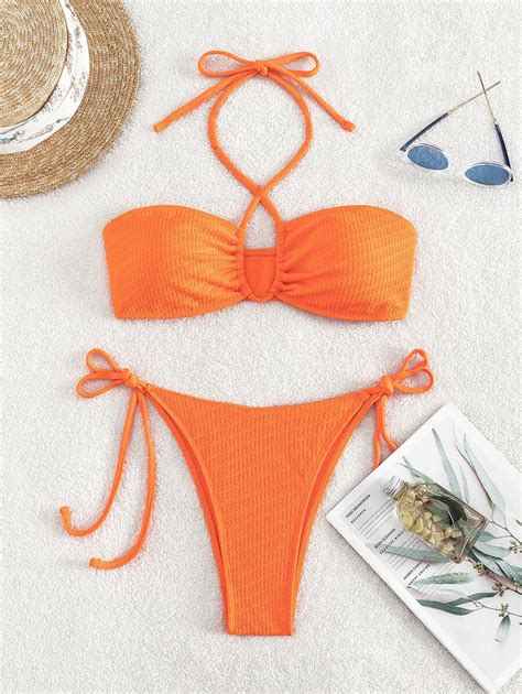 Shein Swim Basics Biqu Ni S Lido Cabresto Lado Do La O Shein Pt