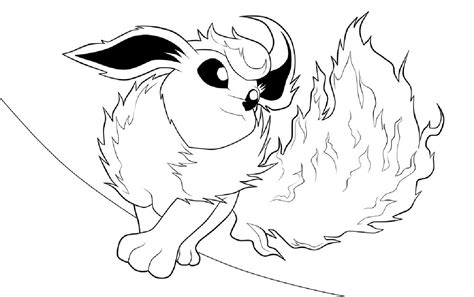 Pokemon Flareon Coloring Pages Sketch Coloring Page