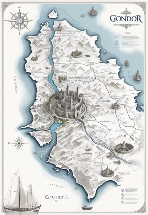 Infographic sketch of map of gondor by Mauro Rodrigues - Playground