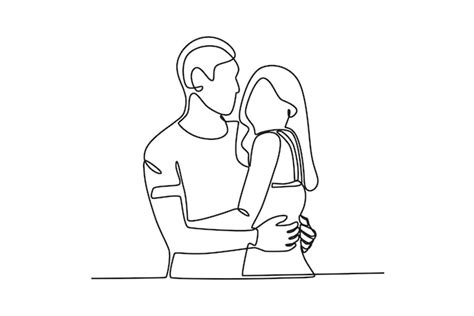 Premium Vector | A couple hugging side view national hugging day ...