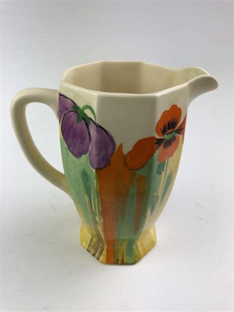 Clarice Cliff Delecia Poppy Large Size Athens Jug Art Deco Original