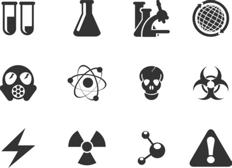 Science Symbols Scientific Experiment Nucleus Molecular Structure Vector, Scientific Experiment ...