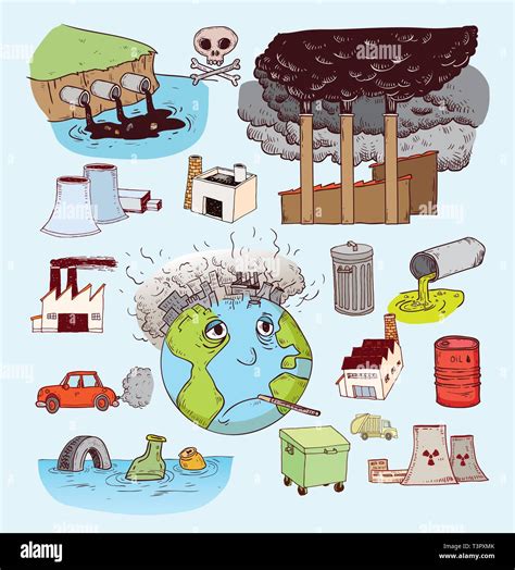 Pollution Doodle Vector Stock Vector Image And Art Alamy