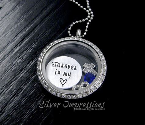 Forever in My Heart Floating Locket Memorial Necklace - Etsy