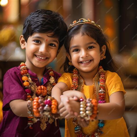 Premium Photo Raksha Bandhan Brother And Sister Tieng Rakhi Happy