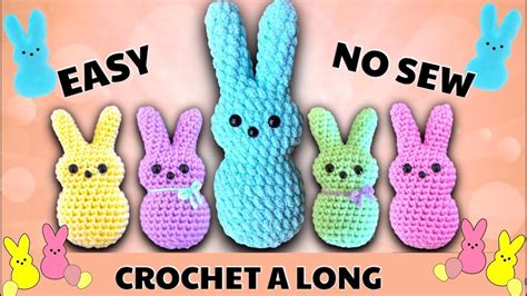 Crochet Peep Easter Bunny Marshmellow Crochet A Long Youtube