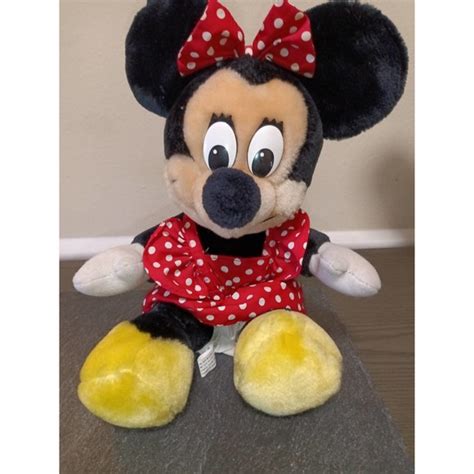 Disney Toys Disney World Minnie Mouse Plush Red Polka Dot Bow And