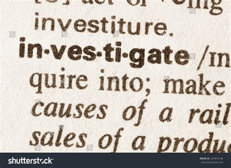 Definition Word Investigate Dictionary Stock Photo 297874136 | Shutterstock