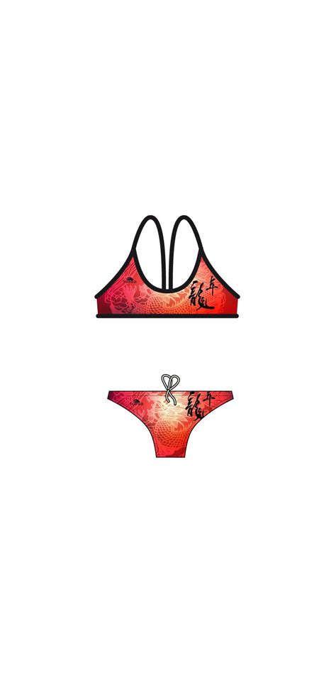 Bikini Turbo Femme Fines Bretelles Chinese Dragon