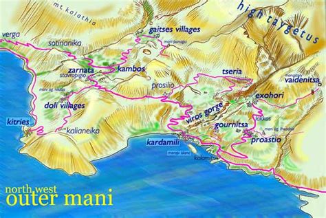 Mani Map Of North West Outer Mani