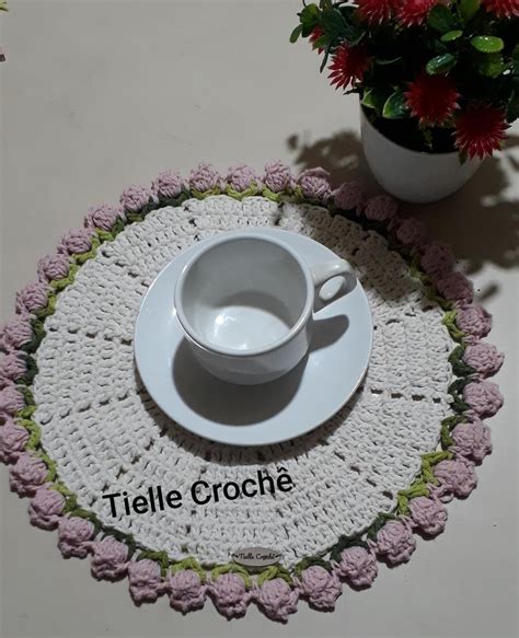 Souplast Ou Americano De Croche Tulipas Rosa No Elo Tielle Home