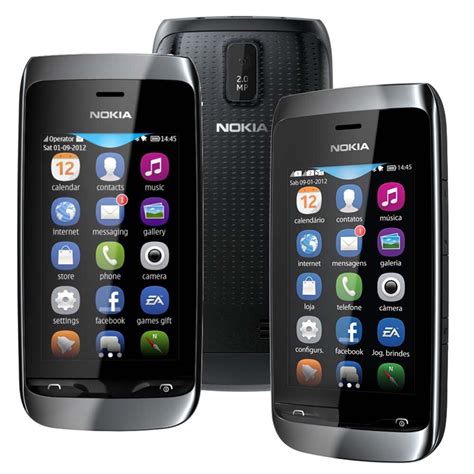 Celular Desbloqueado Nokia Asha Preto Dual Chip C Mera Mp