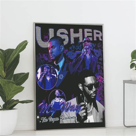 Vintage Usher Poster Usher My Way The Vegas Residency Tour 2023 Retro ...