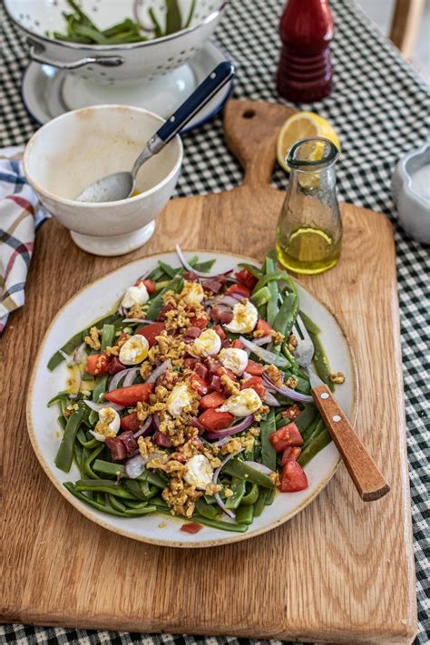 Ensalada de judías verdes con el mejor aliño del mundo para comer en