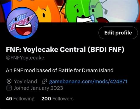 Fnf Yoylecake Central Bfdi Fnf On Twitter Yoy Thanks For 200 Xxie5gfqpz