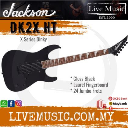 Jackson X Series Dinky Dk X Ht Electric Guitar Laurel Fb Gloss Black