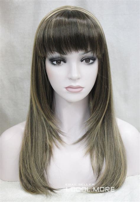 0116p Rh2357 Free Shipping Medium Brown Blonde Mixed Long Straight Women Ladies Wig A0312wig