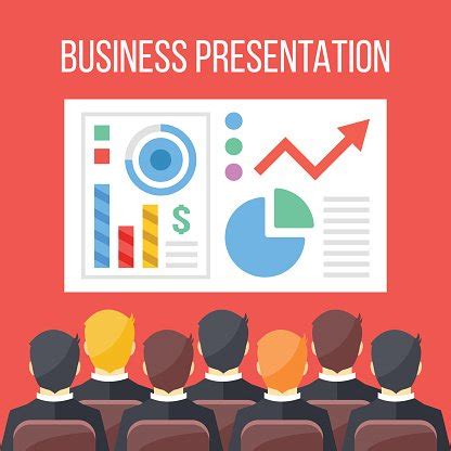 Business Presentation Flat Illustration. Business Conference, Business ...