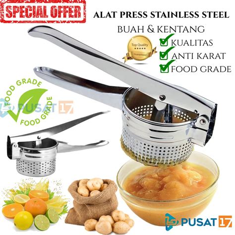 Jual Alat Penghancur Pelumat Pres Kentang Stainless Alat Peras Buah