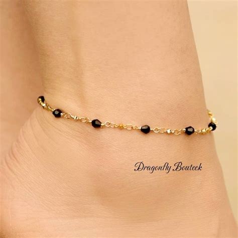 Bead Ankle Bracelet Etsy