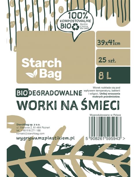 Worki Na Mieci Biodegradowalne Kompostowalne Szt L Starchbag